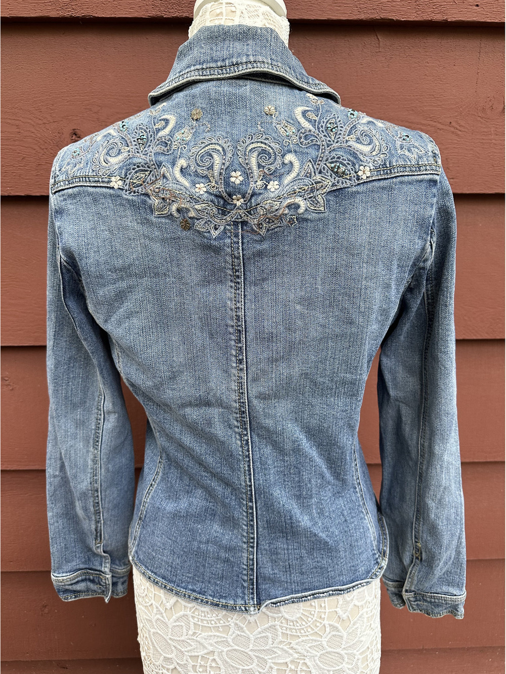 Willi Smith Embroidered Denim Jacket Bohemian Western Y2K